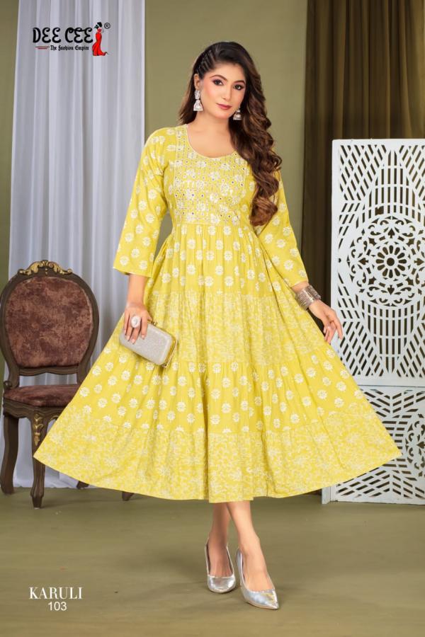 Deecee Karuli 1 Fancy Plain Anarkali Kurtis Collection